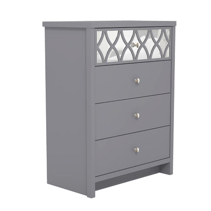 Galano Iris 2 Door 1 Drawer Wardrobe - Bedroom Furniture Unit with Hanging Rail Storage and Drawer, Wardrobe Storage Organizer - Grey