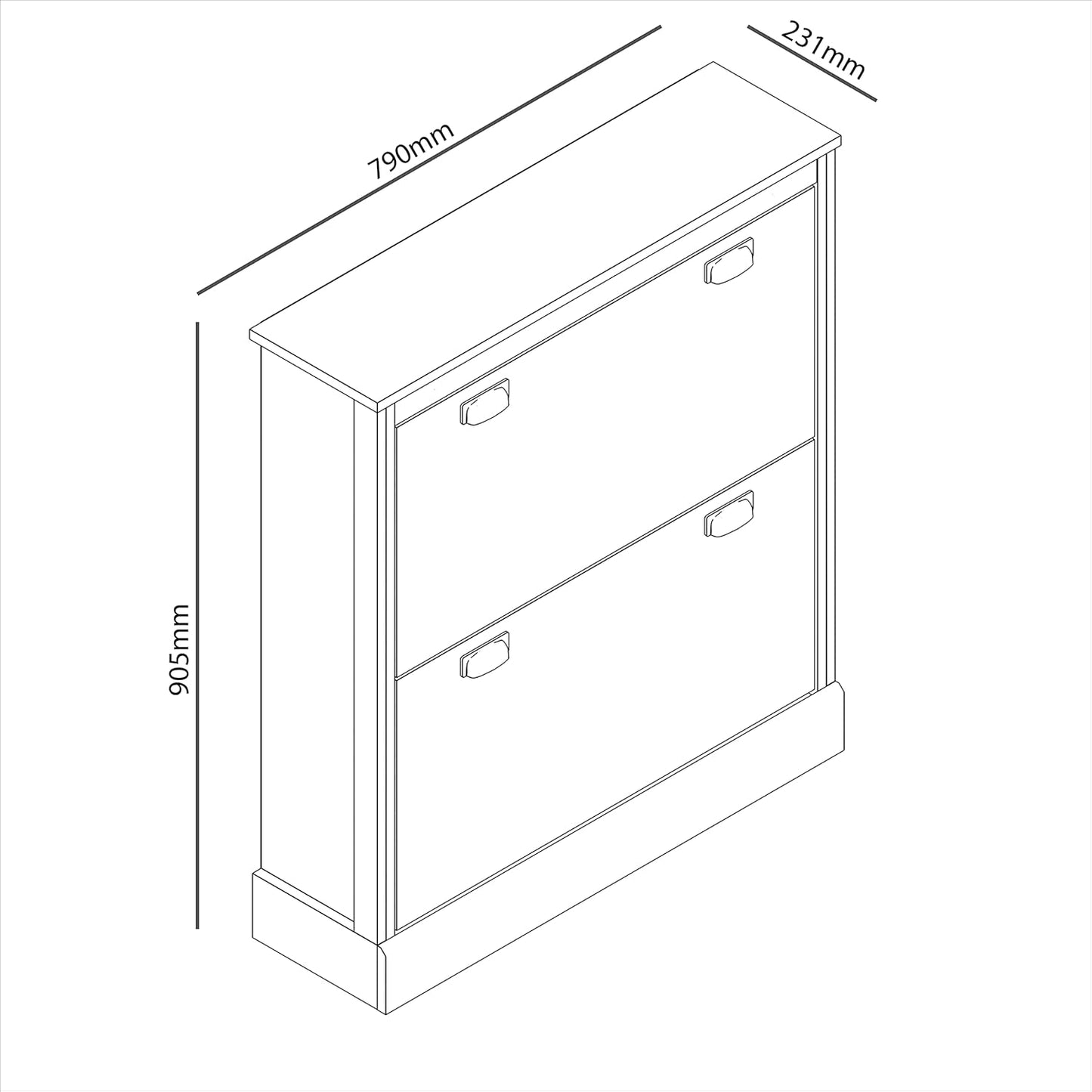 Galano Bristol Shoe Cabinet – 2 Door Storage Cabinet – Shoe Rack for Entryway - 22.2D x 79.2W x 90.6H centimetres - Foldable Doors - Dusty Grey Oak