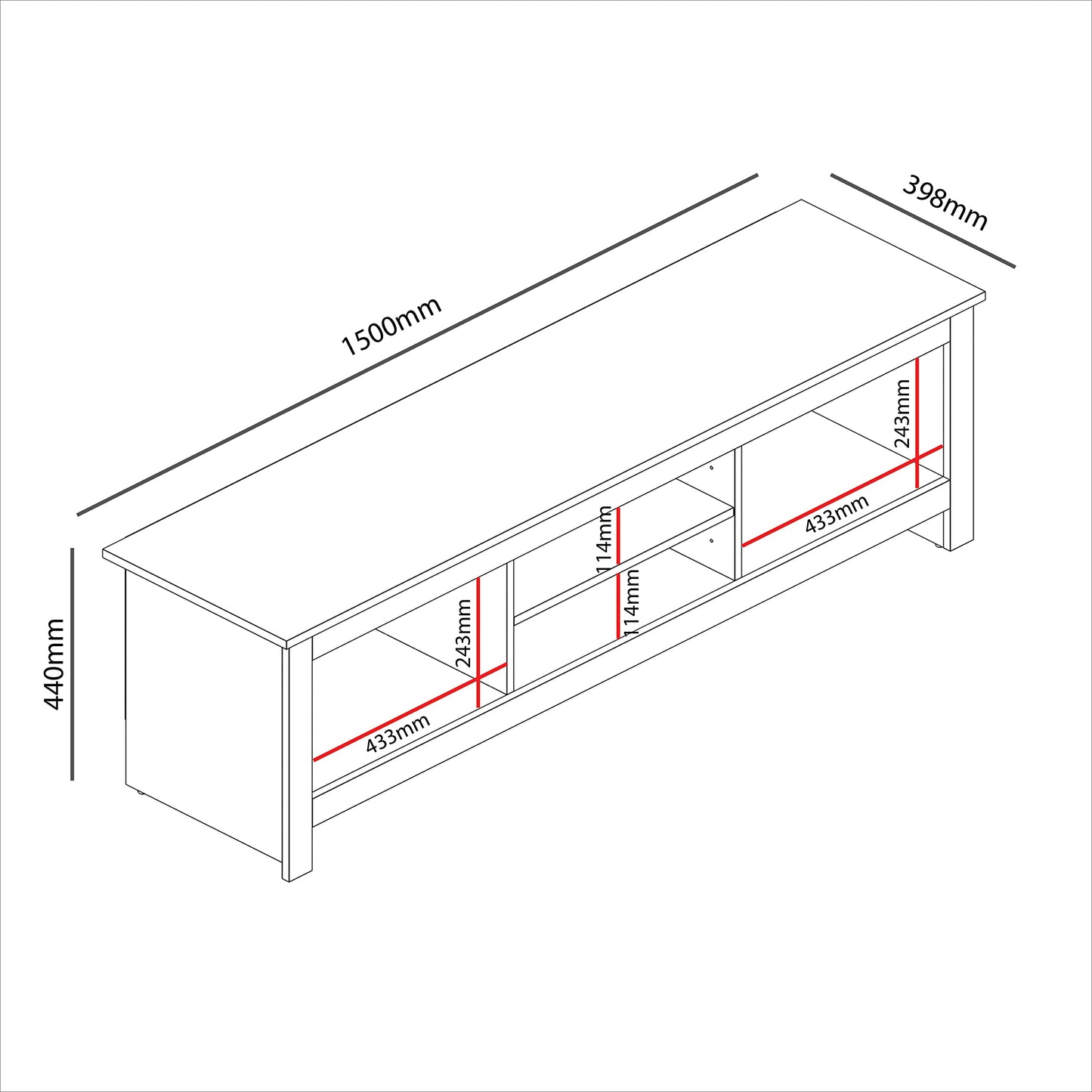 Galano Limestone Wide TV-Möbel, Entertainment-Center für Fernseher bis zu 65 Zoll, 150 cm TV-Möbel mit 2 Türen (Hellgrau) (FG-LR-PU-7-415-RV-UK)