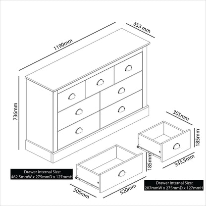 Galano Sufy 3 plus 4 Drawer Chest - Wide Drawer Chest with Storage for Bedroom - Chest of Drawers for Clothes - Closet Organizers and Storage Cabinet for Hallway, Entryway - Light Grey