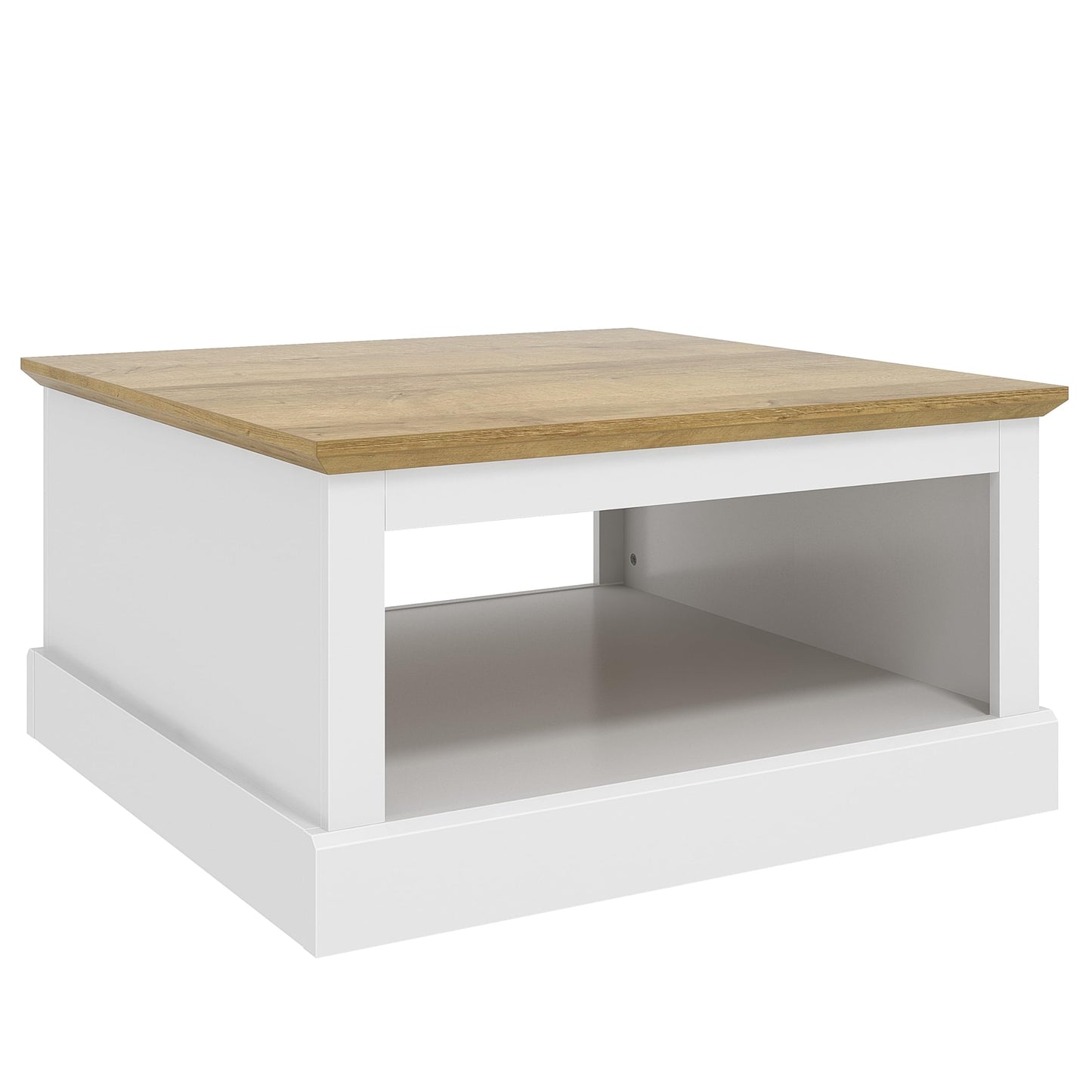 Galano Sufy Square Coffee Table - Engineered Wood Storage Cabinet, Square Living Room Table with Storage - D79 x W79 x H41cm (Light Grey)