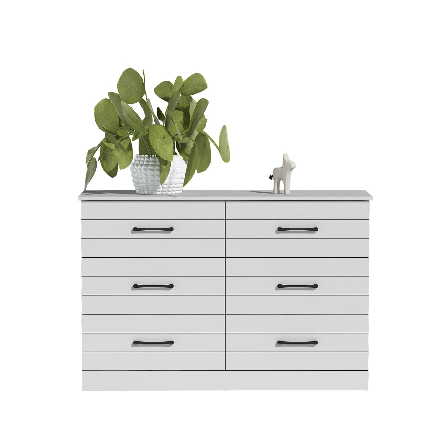 Galano Avaro Wooden 6 Drawer Dresser Interlock for Bedroom, Wide Chest of Drawers for Children and Nursery, Closet Organizer Storage for Kids, 15.7" D x 45.4" W x 32.0" H, Dusty Grey Oak