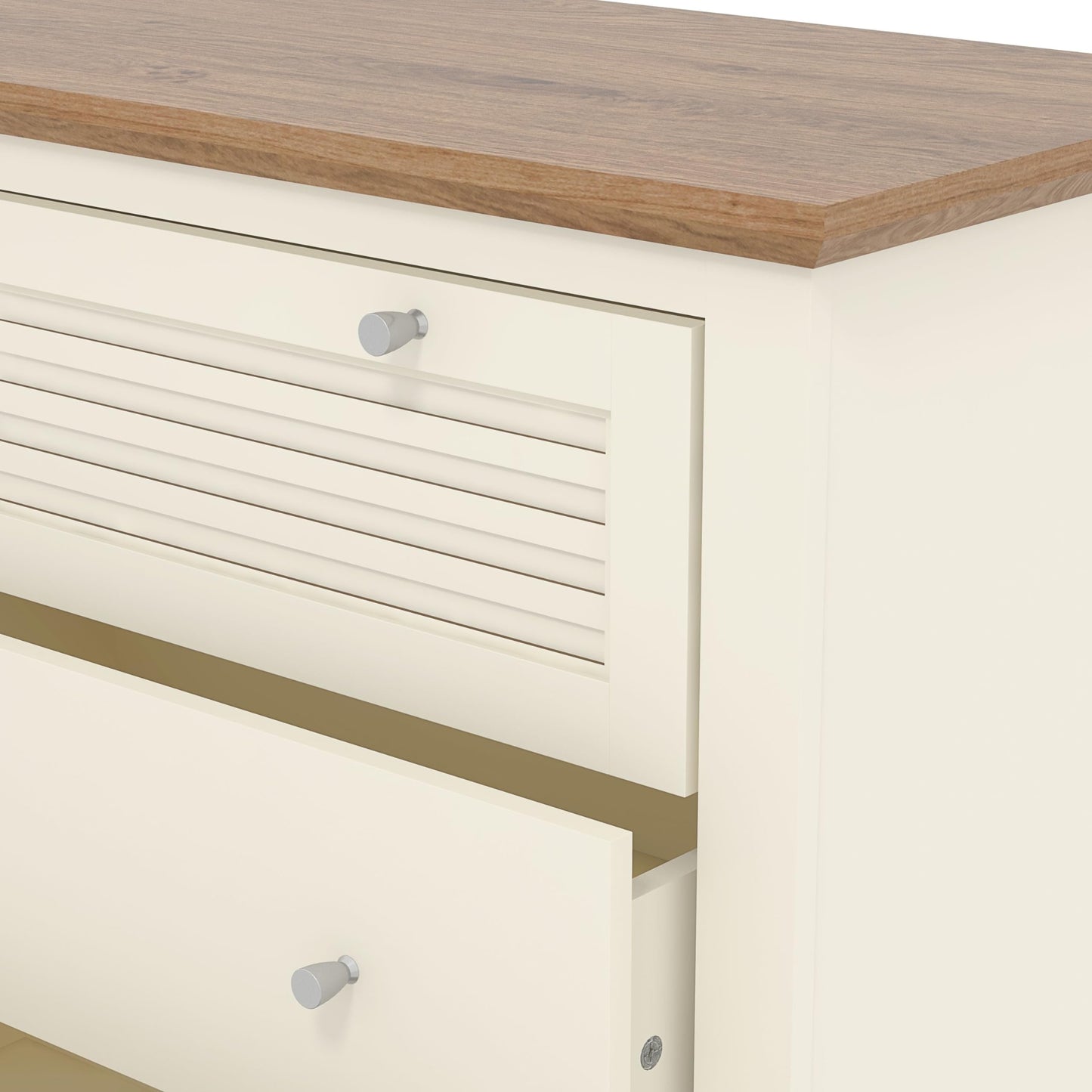 Galano Milan 4 Drawer Chest - Chest of Drawer with Storage for Bedroom - Organizers and Storage Cabinet for Hallway - Entryway or Living Room (Ivory/Oak,)