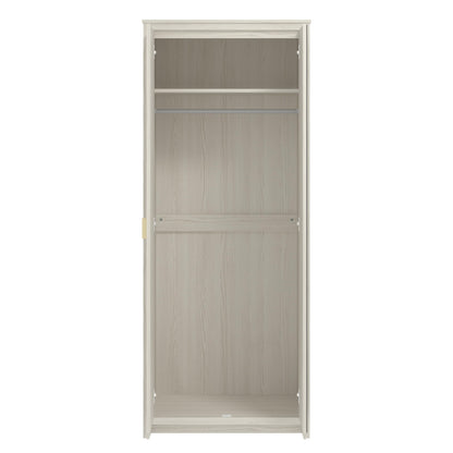 Galano Bonny 2 Door Wardrobe with Mirror - Stylish & Sturdy Wardrobe with Bar Gold Handle - Bedroom Furniture Unit with Hanging Rail Storage (Oslo Oak)