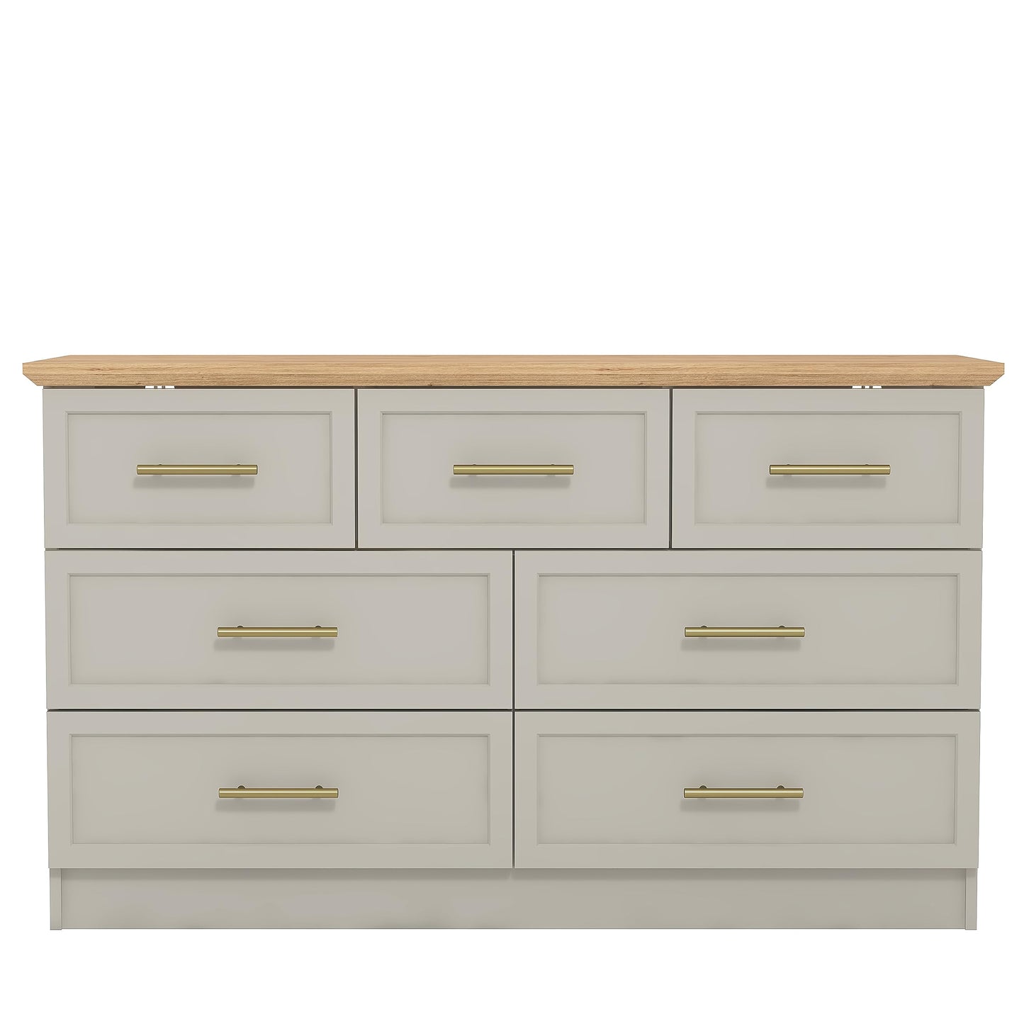 Galano Cleverton 4 Drawer Chest - Chest of Drawers with Storage for Bedroom - Closet Organizers and Storage Cabinet for Hallway, Entryway (Light Grey/Oak)