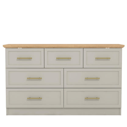 Galano Cleverton 4 Drawer Chest - Chest of Drawers with Storage for Bedroom - Closet Organizers and Storage Cabinet for Hallway, Entryway (Light Grey/Oak)