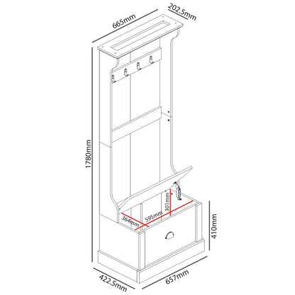 Galano Sufy Hallway Unit - Entryway Bench with Coat Rack - Storage Cabinet with Bench & Coat Rack (White)