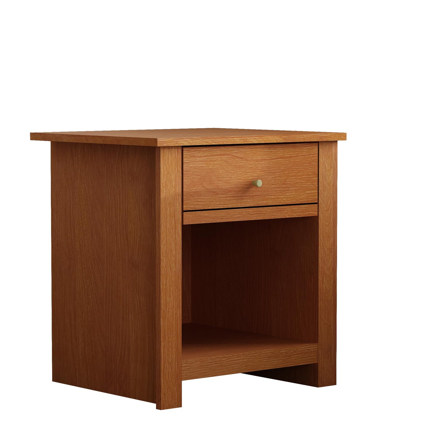 Galano Genoa Classic Nightstand, Bedside Table with Rustic Design Drawer, Night Stand for Bedroom, Open Shelf Storage End Table, Side Table, 16.5" D x 18.9" W x 20.1" H, Amber Walnut