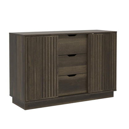 Galano Ryuki 2 Door 3 Drawer Sideboard - Storage Drawer Cabinet for Living Room, Bedroom, or Kitchen (Riviera Eichi)