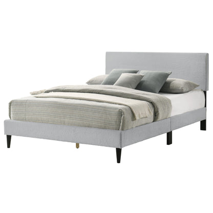 Galano Bayson Brooklyn Queen Size Bed Frame with Fabric Headboard, Heavy Duty Mattress Foundation, No Box Spring Needed, 64.17" D x 83.46" W x 43.11" H, Grey