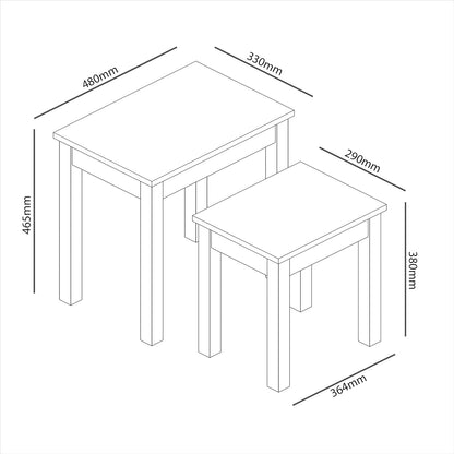 Galano Sufy Nest of 2 Tables Unit - Modern Sofa Side Table for Living Room - Small and Light Multilevel Coffee Table Set - ‎33 x 48 x 46.5 cm - Light Grey