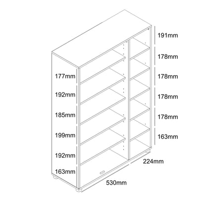 Galano Hansel 12 Pairs Shoe Cabinet - 2 Door Shoe Storage Unit, Modern Shoe Rack, Standing Shoe Organizer for Hallway - D29.6 x W79.6 x H64.5 cm - Rustic Black Oak