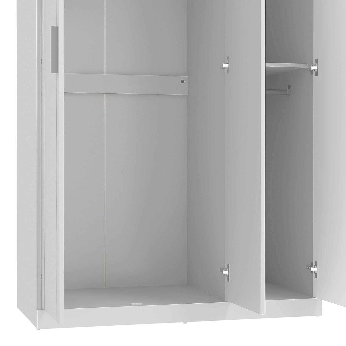 Galano Kimberley 3 Door Wardrobe with Mirror - Mirrored Stylish & Sturdy Wardrobe - Bedrrom Furniture with Hanging Rail Storage (White)