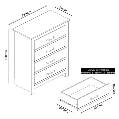 Galano Limestone 3+4 Drawer Chest - Chest of Drawer for Bedroom - Closet Organizers and Storage Cabinet for Hallway, Entryway (White)