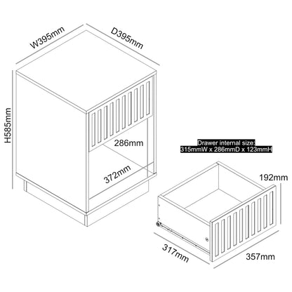 Galano Ryuki 1 Drawer Side Table with Shelf - Storage Cabinet for Hallway - Entryway - Foyer - Living Room - Bedroom - Space Saving (Riviera Eichi)