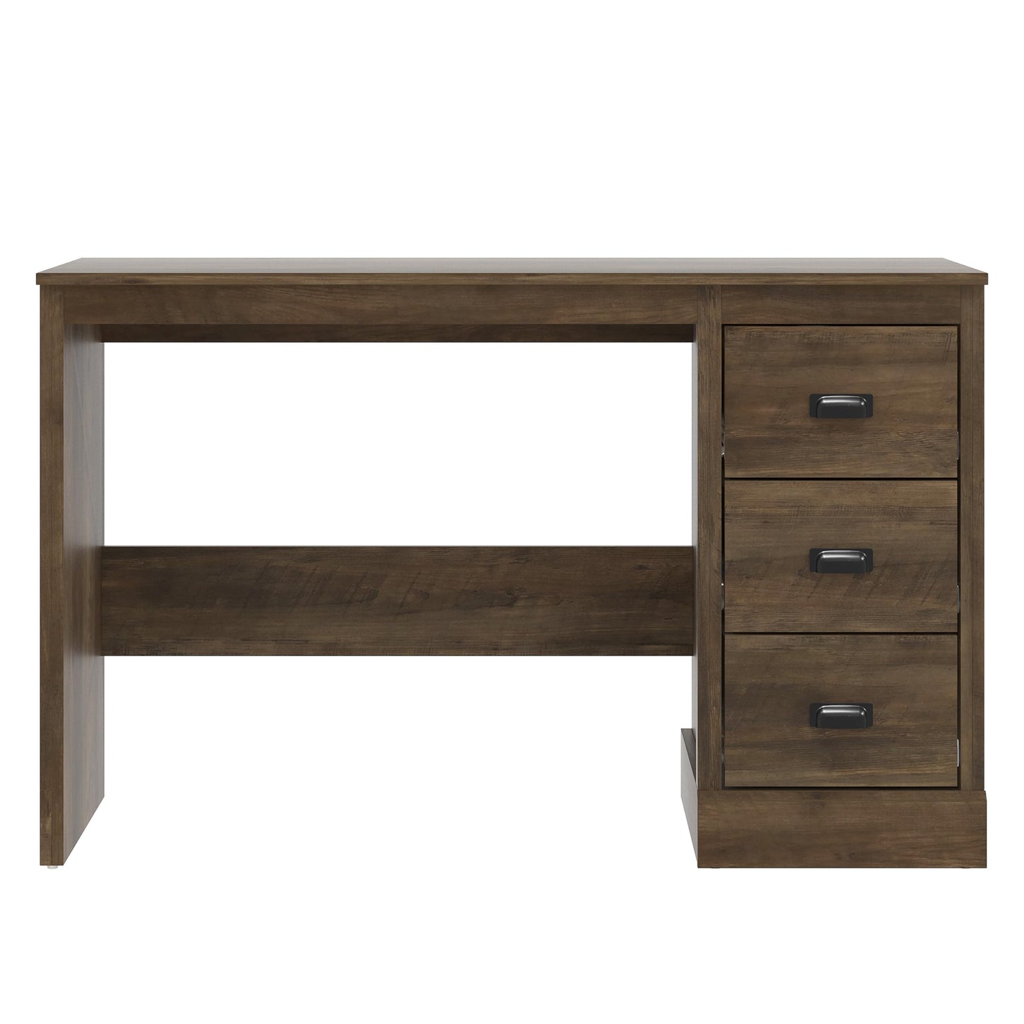 Galano Bristol Study Desk - 3 Drawers Storage Unit - Engineered Wood Desk with Storage Cabinet - Computer Desk, Writing Table, PC Workstation for Home Office (Knotty Oak)