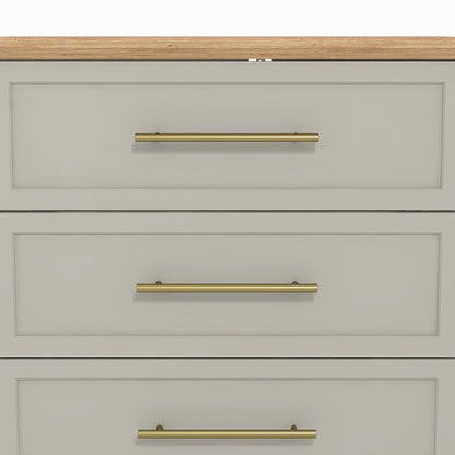 Galano Cleverton 4 Drawer Chest - Chest of Drawers with Storage for Bedroom - Closet Organizers and Storage Cabinet for Hallway, Entryway (Light Grey/Oak)