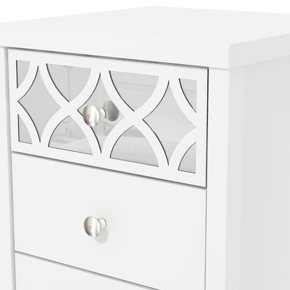 Galano Iris 4 Drawer Chest - Modern Cabinet with 1 Mirrored Drawers - Organizers and Storage for Bedroom – Console for Entryway - Hallway or Living Room - Grey,