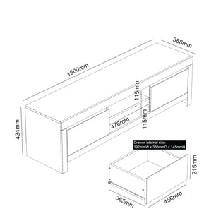 Galano Cubbot Wide TV Unit - Entertainment Centre for up to 55