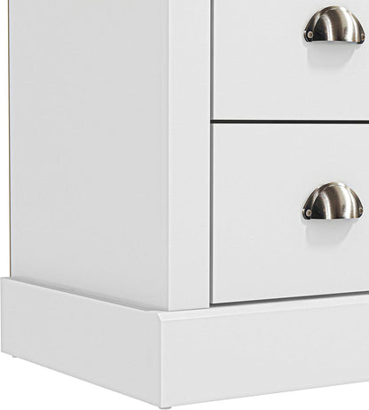 Galano Sufy Bedside Table - 2 Drawer Small Side Table, End Table with Storage for Bedroom - Chest of Drawers - Organizers and Storage Cabinet for Hallway, Entryway, Living Room - White