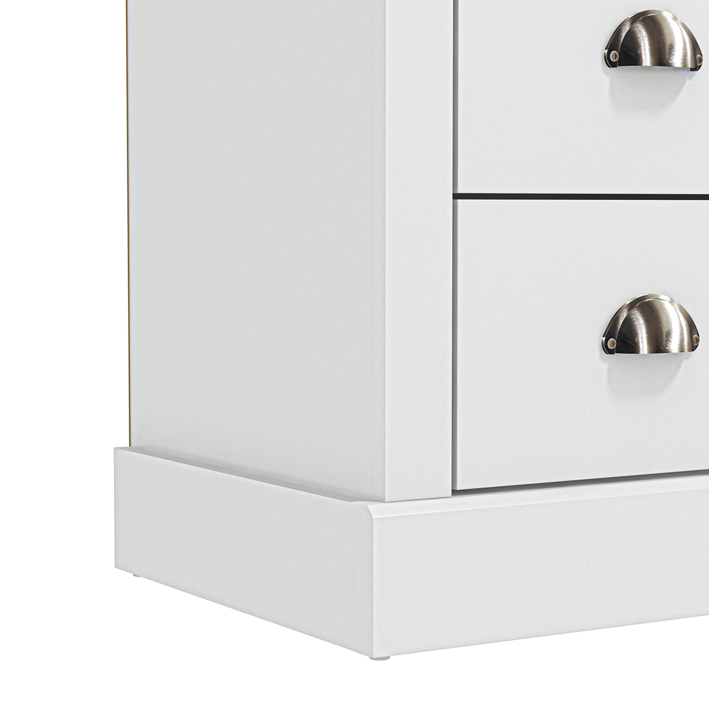 Galano Sufy Bedside Table - 2 Drawer Small Side Table, End Table with Storage for Bedroom - Chest of Drawers - Organizers and Storage Cabinet for Hallway, Entryway, Living Room - White