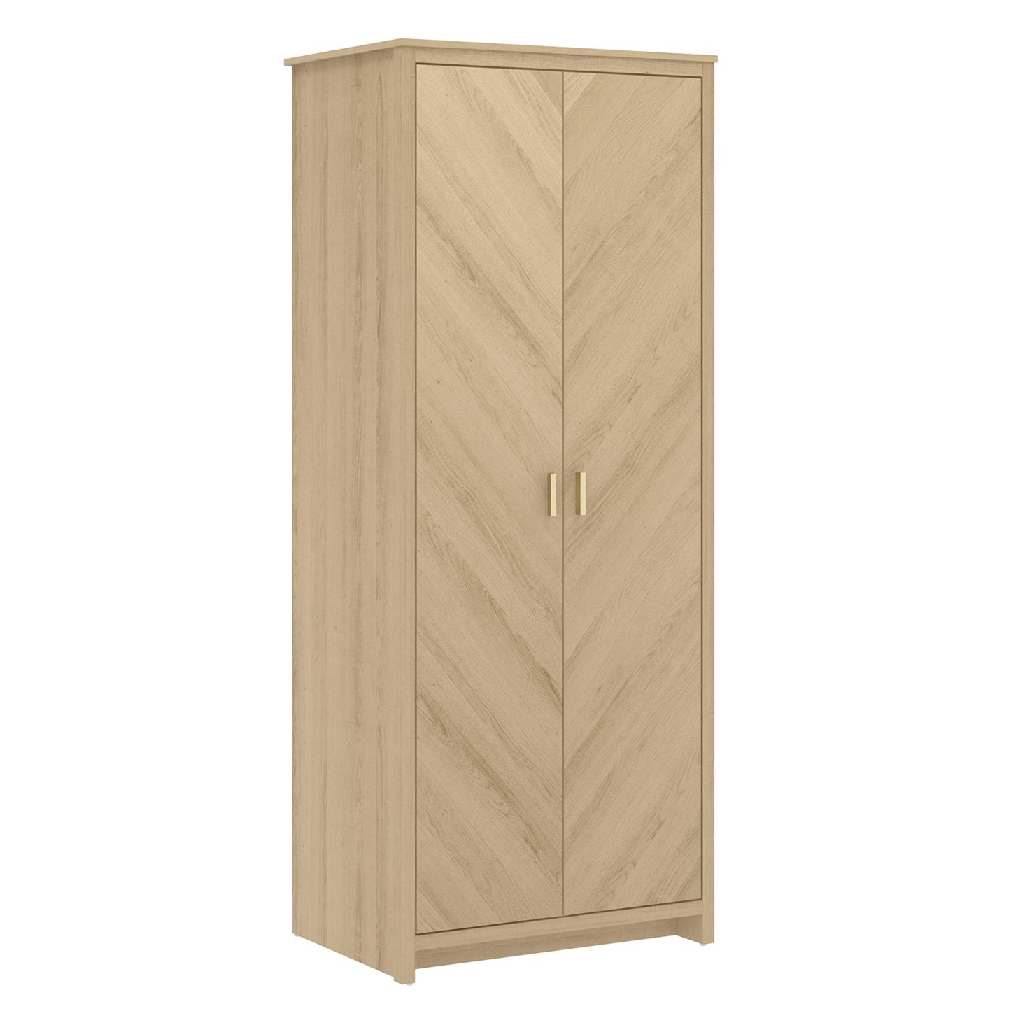 Galano Bonny 3 Door Wardrobe - Bedroom Furniture Unit with Hanging Rail Storage and Drawer, Wardrobe Storage Organizer (Oak)