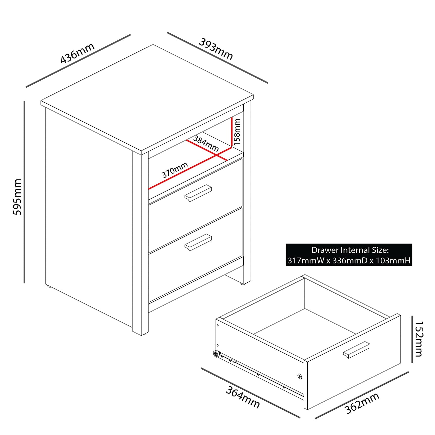 Galano Bonny 3 Door Wardrobe - Bedroom Furniture Unit with Hanging Rail Storage and Drawer, Wardrobe Storage Organizer (Oak)