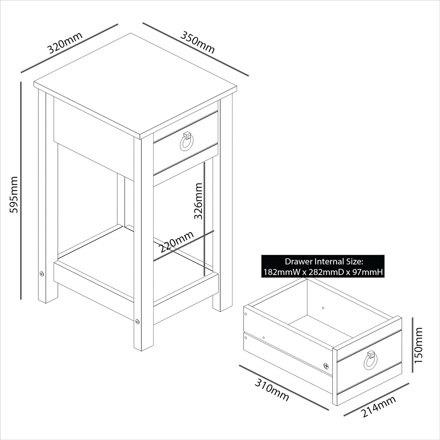 Galano Laurel Bedside Table, Stylish and Slim Side Table, Organizers and Storage Cabinet for Hallway, Entryway or Bedroom (Light Green)