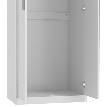 Galano Kimberley 2 Door Wardrobe with Mirror - Stylish & Sturdy Wardrobe - Bedrrom Furniture with Hanging Rail Storage (Cool Grey)