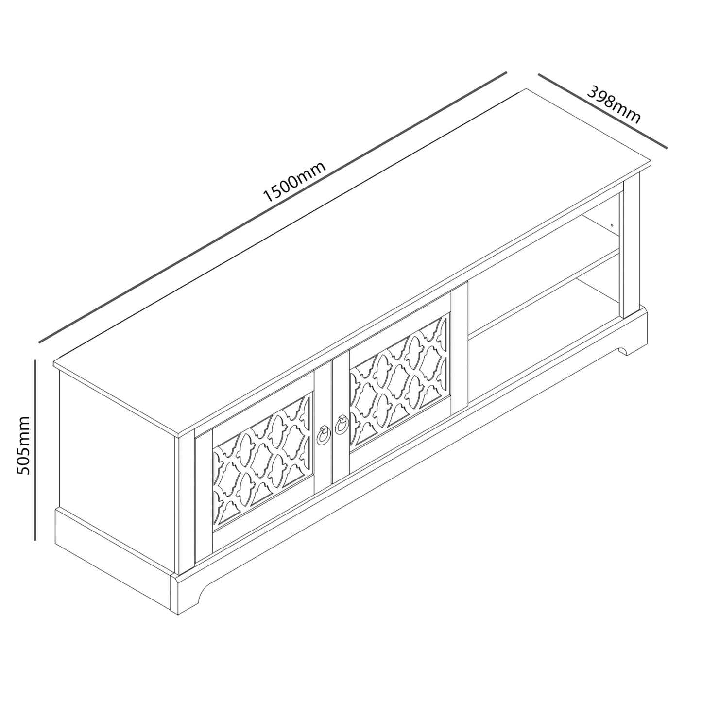 Galano Novara Breites TV-Möbel, Entertainment-Center für bis zu 65 Zoll große Fernseher, 150 cm großes TV-Möbel mit 2 Türen, TV-Ständerschrank fürs Wohnzimmer, viel Stauraum (kühles Grau)