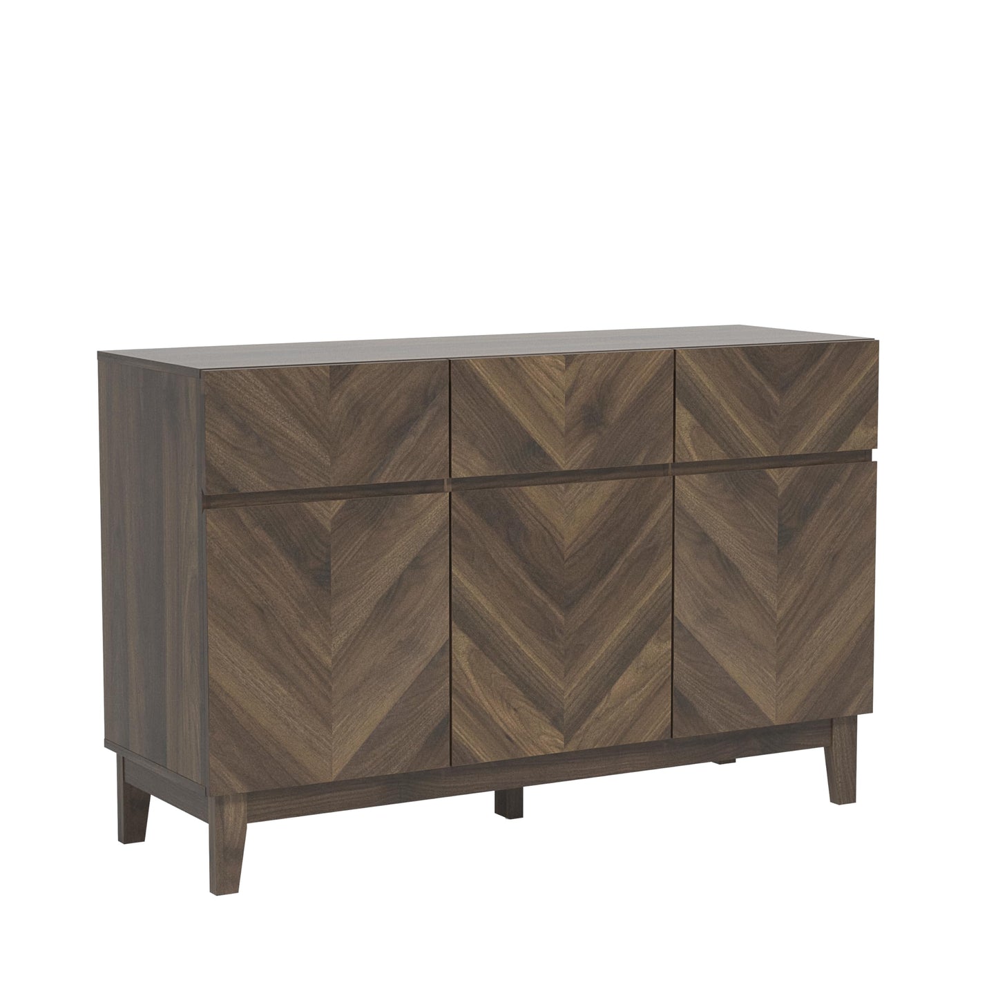 Galano Hanwell Sideboard mit 3 Türen und 3 Schubladen – Schrank-Aufbewahrungs-Organizer für Ihr Zuhause – Aufbewahrungs-Sideboard – verstellbare Regale (Walnuss)