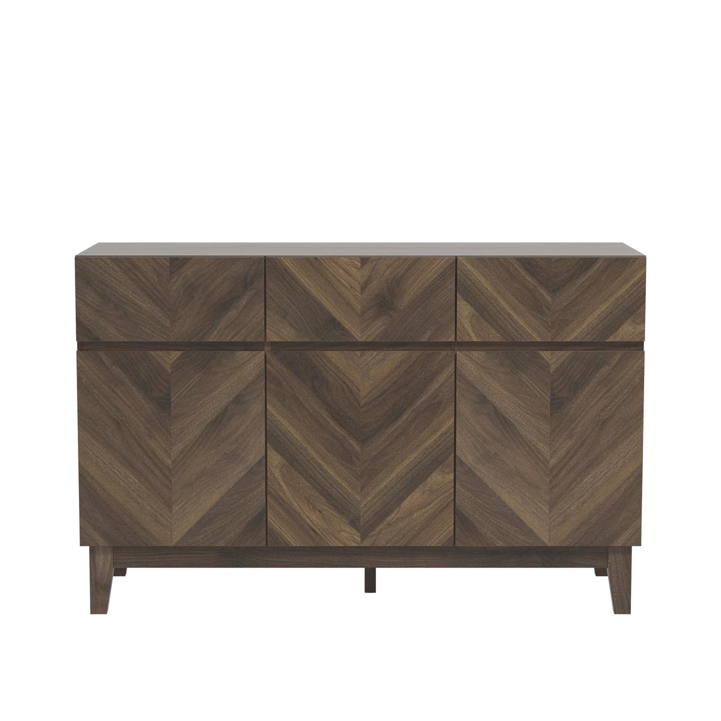 Galano Hanwell Sideboard mit 3 Türen und 3 Schubladen – Schrank-Aufbewahrungs-Organizer für Ihr Zuhause – Aufbewahrungs-Sideboard – verstellbare Regale (Walnuss)