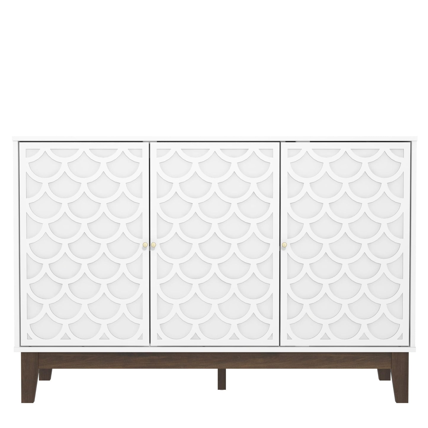 Galano Trafford 3 Door Sideboard - Storage Drawer Cabinet for Living Room, Bedroom, or Kitchen (Trafford, White)