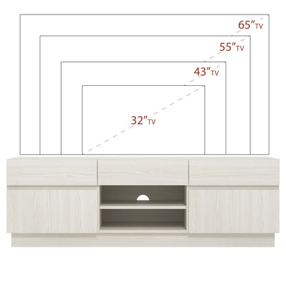 Galano Anderson TV Unit, Entertainment Centre for up to 60" TV, TV Unit with 2 Doors, TV Stand Cabinet for Living Room, Large Storage (New White)