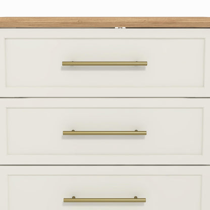 Galano Cleverton 4 Drawer Chest - Chest of Drawers with Storage for Bedroom - Closet Organizers and Storage Cabinet for Hallway, Entryway (Ivory/Oak)