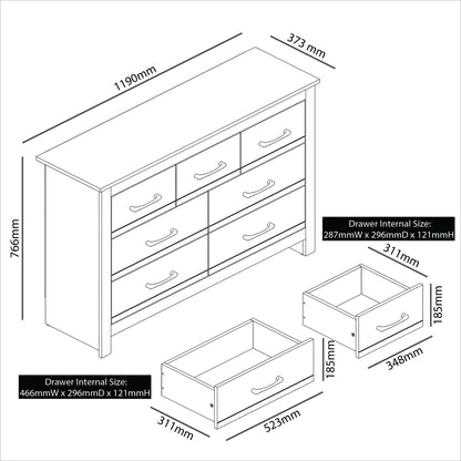 Galano Limestone 3+4 Drawer Chest - Chest of Drawer for Bedroom - Closet Organizers and Storage Cabinet for Hallway, Entryway (White)