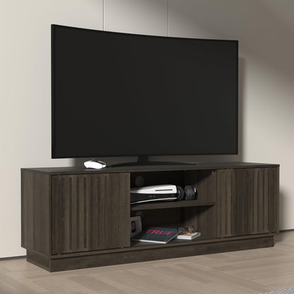 Galano Ryuki 2 Door TV Unit, Entertainment Centre for up to 65" TV, 150cm TV Unit with 2 Doors, TV Stand Cabinet for Living Room, Large Storage (Dark Oak)