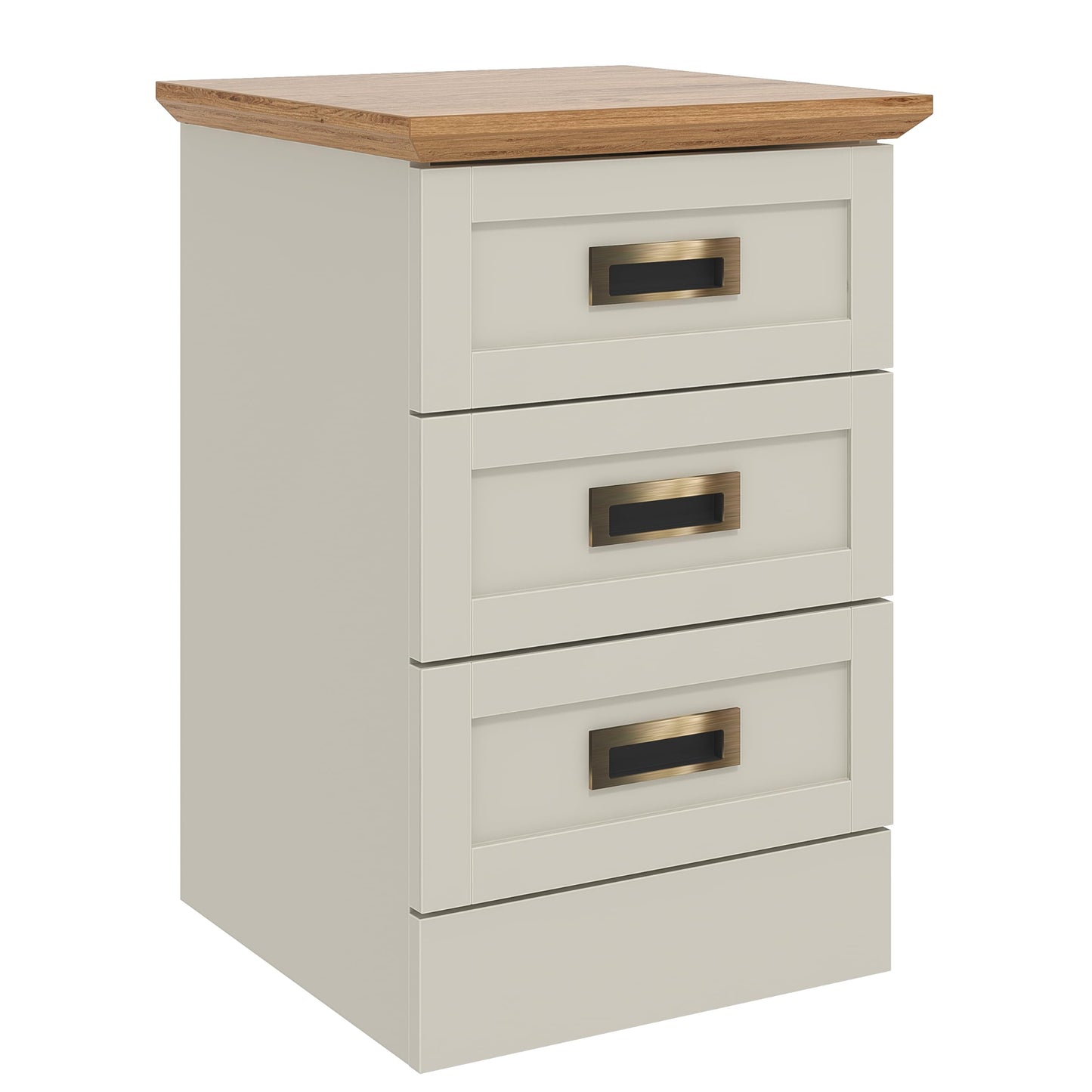 Galano Durban 3 Drawer Bedside Table - Stylish Side Table with Storage - Nightstands Bedroom Furniture - Organizers & Storage Cabinet for Hallway, Entryway or Livingrom (Light Grey/Oak)