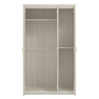 Galano Bonny 2 Door Wardrobe with Mirror - Stylish & Sturdy Wardrobe with Bar Gold Handle - Bedroom Furniture Unit with Hanging Rail Storage (Oslo Oak)