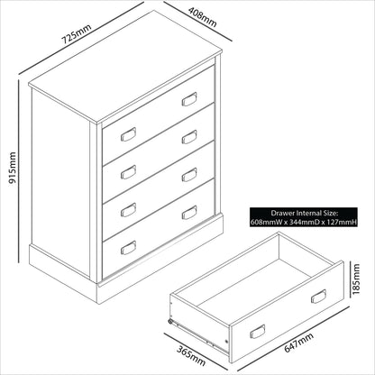 Galano Bristol 2 Drawer Bedside Table - Small Side Table, Organizers and Storage Cabinet for Hallway, Entryway or Bedroom Storage - W47.0 x D40.0 x H54.0cm -Dusty Grey Oak