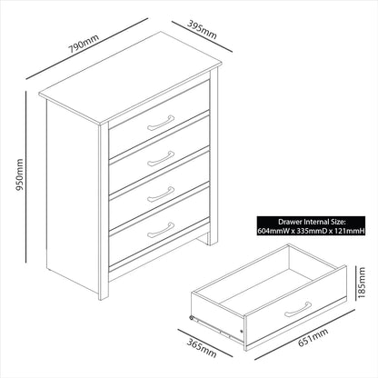 Galano Limestone 4 Drawer Chest - Chest of Drawer for Bedroom - Closet Organizers and Storage Cabinet for Hallway, Entryway - (Dark Green)