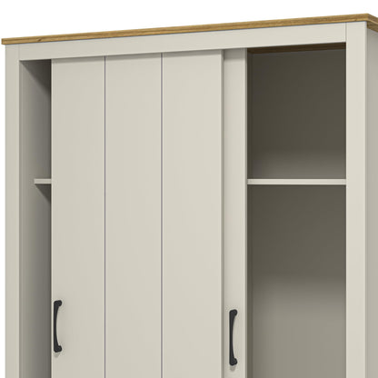 Galano Limestone 2 Door Sliding Wardrobe - Space Saving Stylish and Sturdy 2 Door Minimalist Wardrobe - Bedroom Furniture Unit with Hanging Rail Storage (Light Grey)