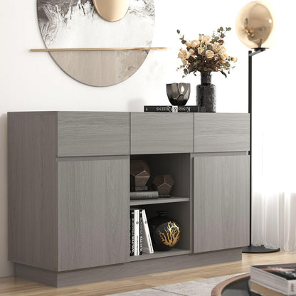 Galano Anderson 2 Door 2 Drawer Sideboard - Cabinet Storage Organizer for Your Home - Storage Sideboard - Adjustable Shelves (Cool Grey Oak)