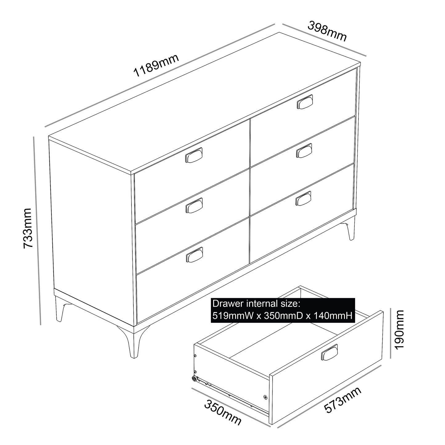 Galano Lawrence 2 Drawer Bedside Table - Bedside Dresser for Bedroom - Organizers and Storage Cabinet for Hallway, Entryway, Living Room, (Knotty Oak)