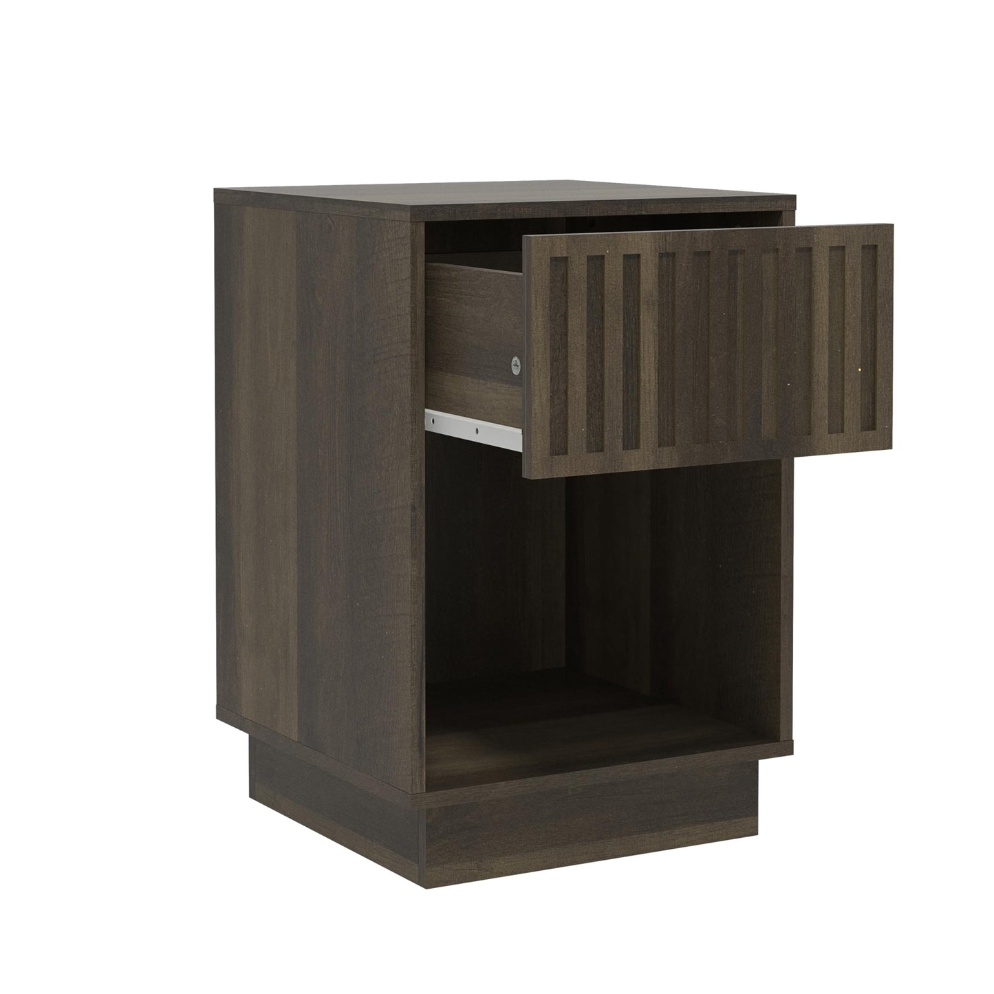 Galano Ryuki 1 Drawer Side Table with Shelf - Storage Cabinet for Hallway - Entryway - Foyer - Living Room - Bedroom - Space Saving (Riviera Eichi)