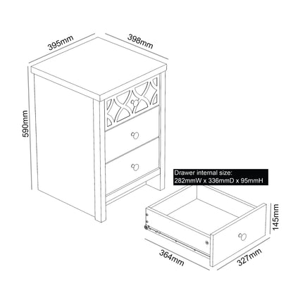 Galano Iris 2 Door 1 Drawer Wardrobe - Bedroom Furniture Unit with Hanging Rail Storage and Drawer, Wardrobe Storage Organizer - Grey