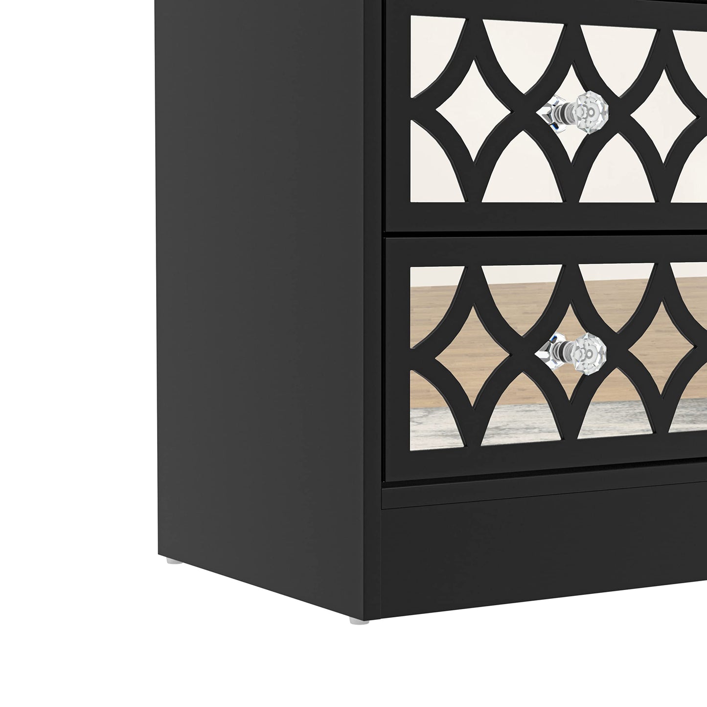 Galano Bowen 2 Drawer Bedside Table - Stylish Side Table - Nightstands with 2 Drawers - Organizers and Storage Cabinet for Hallway, Entryway or Bedroom (Black)