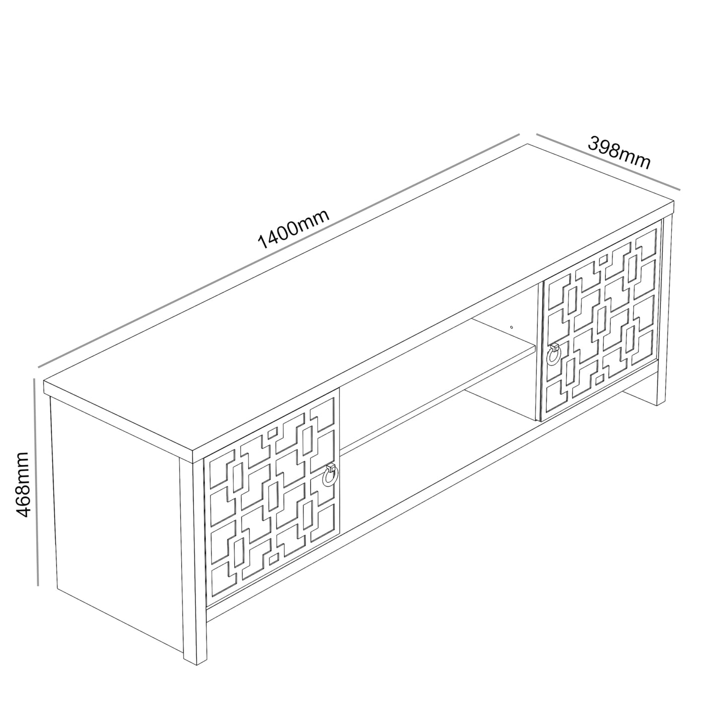 Galano Mollison 2 Door TV Unit, Entertainment Centre for up to 60 inch TV, TV Stand Cabinet for Living Room, Large Storage (Royal Walnut)