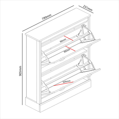 Galano Bristol Shoe Cabinet – 2 Door Storage Cabinet – Shoe Rack for Entryway - 22.2D x 79.2W x 90.6H centimetres - Foldable Doors - Knotty Oak (Knotty Oak)