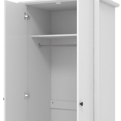 Galano Stella 2 Door Wardrobe - Stylish & Sturdy Wardrobe with Bar Gold Metal Handle - Bedroom Furniture Unit with Hanging Rail Storage (Light Green)